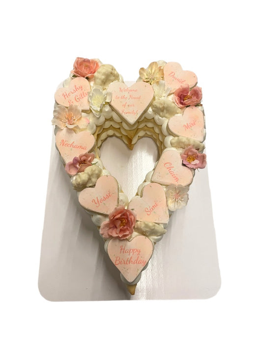 Engagement Heart Cookie Cake