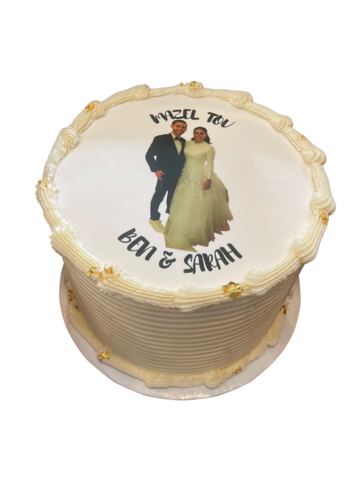 Engagement Round Edible Print Cake