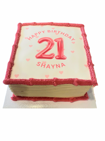 Birthday/Anniversary Square Edible Print Cake