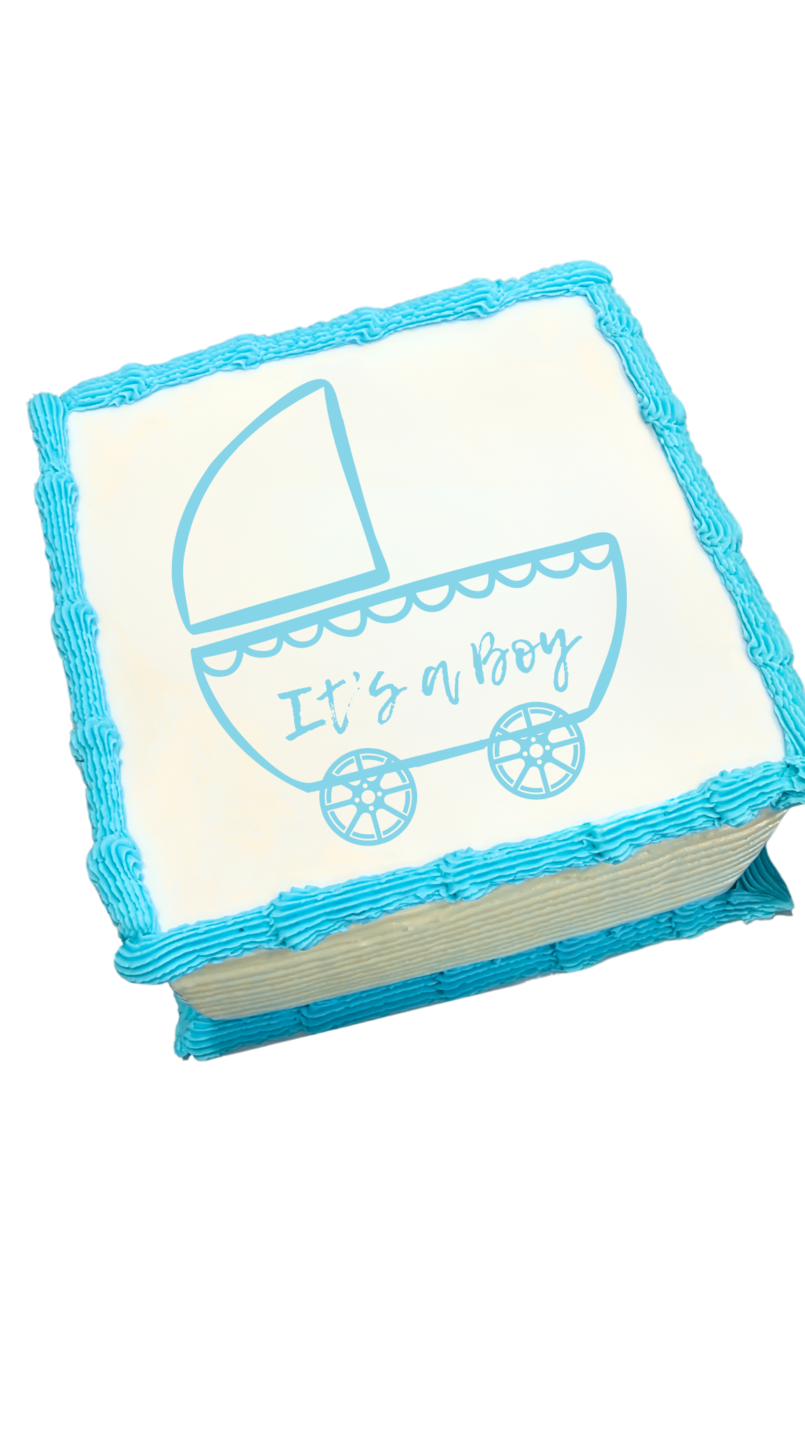 Baby Boy Edible Print Vanilla Cake