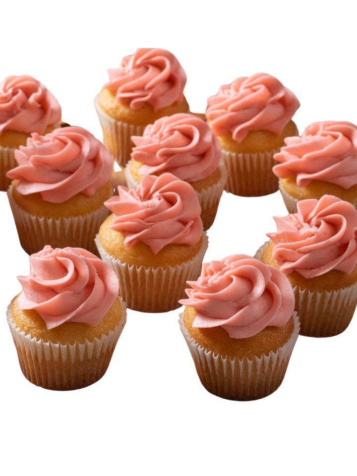 Baby Girl Mini Cupcakes with Color Match Frosting