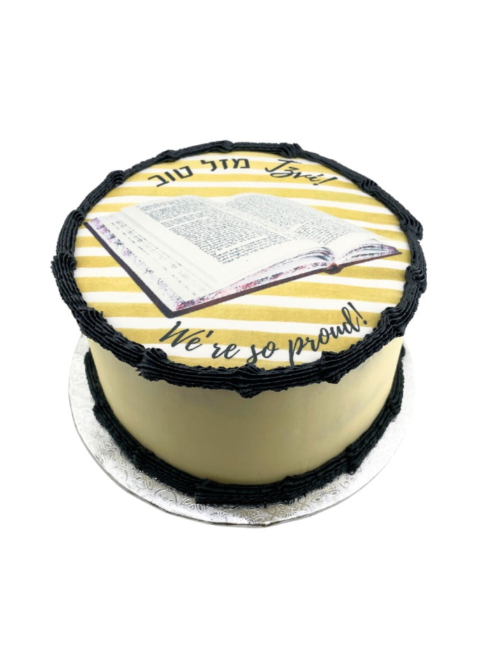 Siyum Round Edible Print Cake