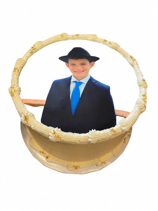 Bar Mitzvah Round Edible Print Cake