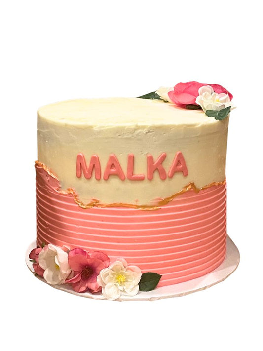 Baby Girl ‘Faultline’ Floral Cake