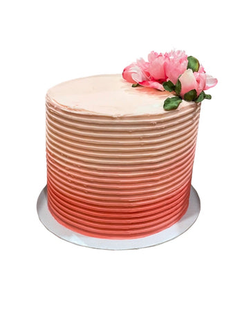 Ombre Cake with Flowers