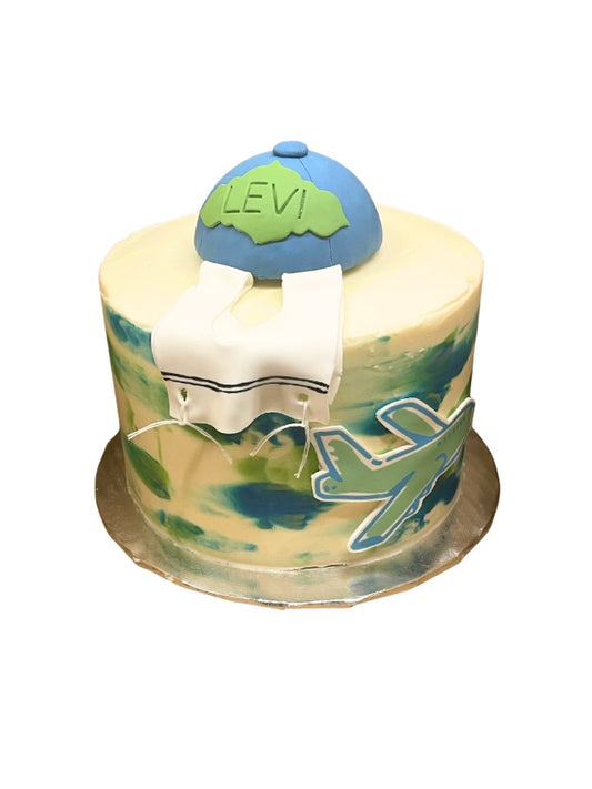 Classic Round Upsherin Cake with Logo/Theme Applique