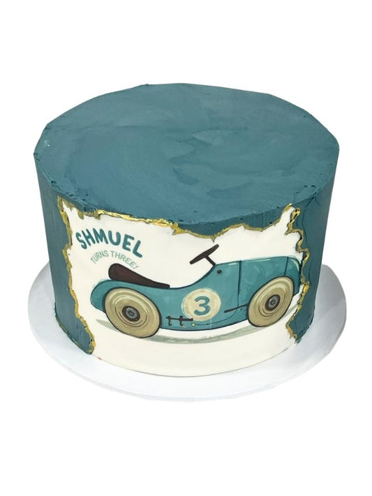 Upsherin Fault Line Cake with Logo