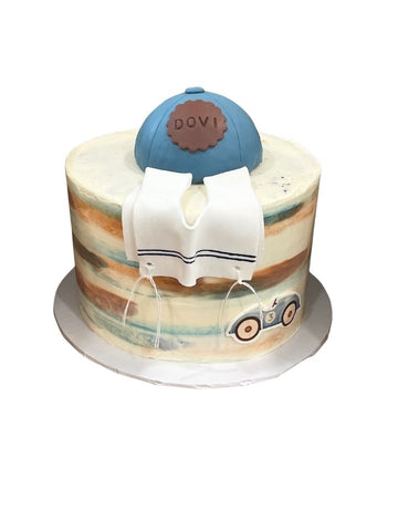 Classic Round Upsherin Cake with Logo/Theme Applique
