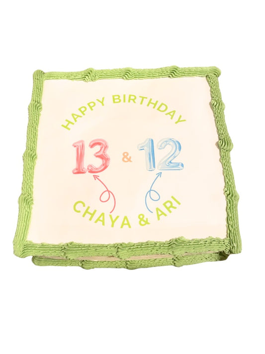 Birthday/Anniversary Square Edible Print Cake