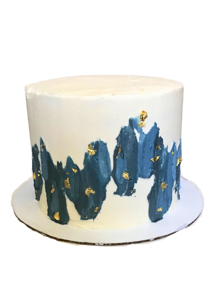 Baby Boy Modern Art Brushstroke Cake